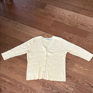 Cardigan Sweater size Medium Butter Yellow